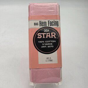 Bias Hem Facing Light Pink 100% Cotton 3 Yards Art 5070 By Star Made In USA
